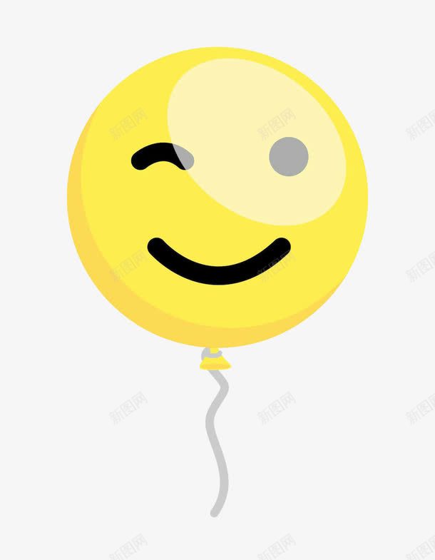 笑脸气球png免抠素材_88icon https://88icon.com 30周年庆 单一 好看 快乐 童趣 笑脸气球 简单 黄色气球