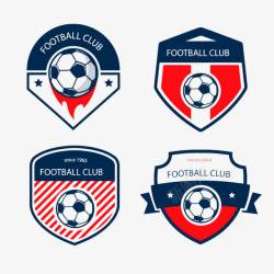 俱乐部徽章红蓝足球队徽章图标高清图片
