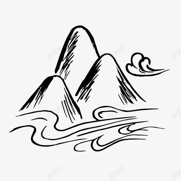 手绘山和云简笔画png免抠素材_88icon https://88icon.com 云 云朵 云简笔画 山和云 山画 手绘 手绘画 祥云 简笔画 简笔画山