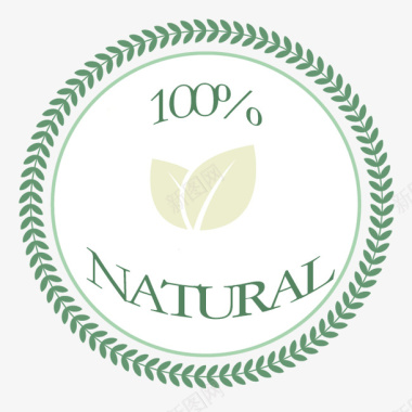 绿色PNG100纯天然绿色圆形图标图标