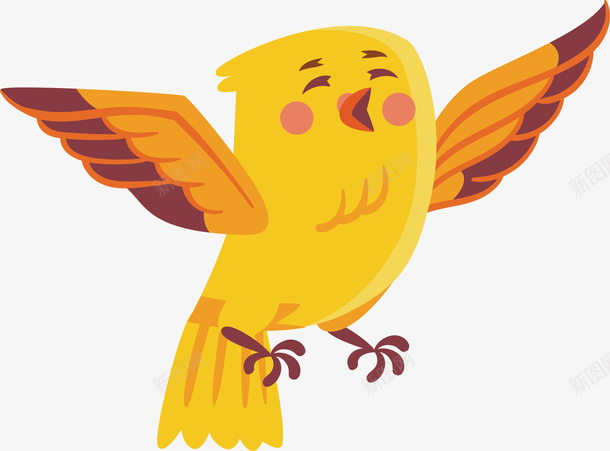 飞翔的黄色小鸟图png免抠素材_88icon https://88icon.com 创意 动漫动画 动物 卡通手绘 可爱的小鸟 简约 鸟 黄色