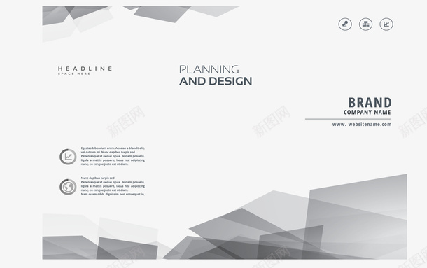 灰色几何花纹三折页矢量图ai免抠素材_88icon https://88icon.com 三折页 几何花纹 商务手册 宣传页 折页底板 灰色花纹 矢量png 矢量图