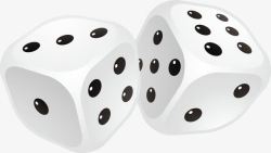 两个白色的骰子素材