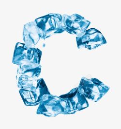 冰晶体块冰块字母C高清图片