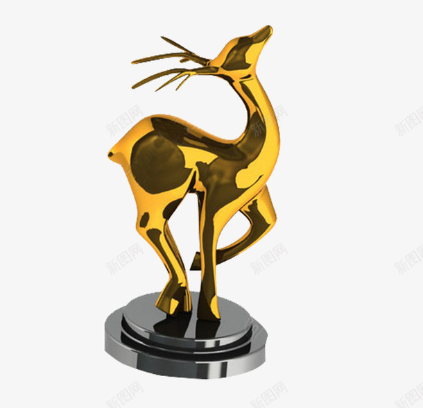 金鹿模型png免抠素材_88icon https://88icon.com 家居 底座 模型 点缀 空间 装饰 造型 金色 金鹿