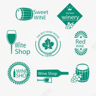 葡萄酒创意标图标图标