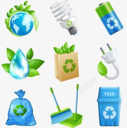 绿色环保电池绿色环保图标高清图片