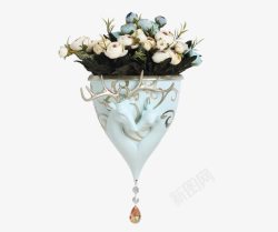 仿真塑料花束创意欧式假花装饰壁挂高清图片
