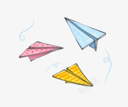 纸飞机卡通插画素材