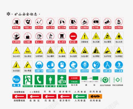 安全生产标示牌矿山安全标志图标图标