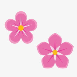 唯美粉红色手绘花朵春季樱花桃花矢量图素材