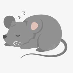 小老鼠动物角色灰色动物小老鼠睡觉高清图片