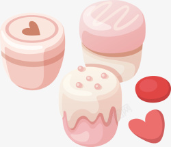 可爱甜甜圈手绘可爱甜品糖盒矢量图高清图片
