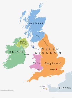彩色英国地图素材