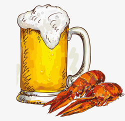 世界杯啤酒世界杯夏天啤酒小龙虾高清图片