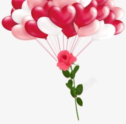 三八妇女节红色玫瑰气球素材