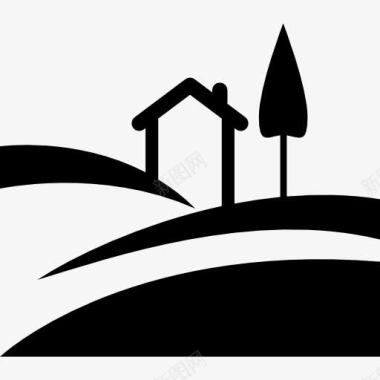 建筑物设计农村房屋图标图标