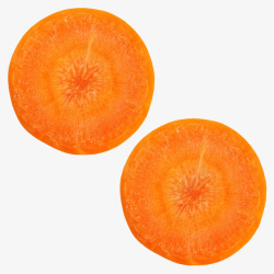 大块状两块圆形的胡萝卜实物高清图片