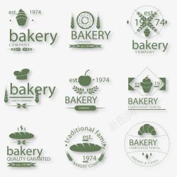面包标志绿色烘培食品标识图标高清图片