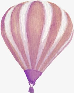 紫色泼墨热气球素材