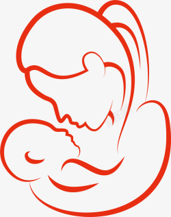 宝宝线条红色创意线条母婴高清图片