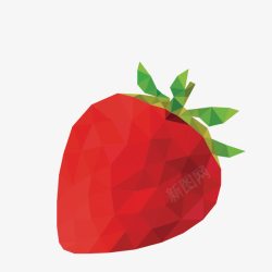 三角形红色几何草莓插画素材