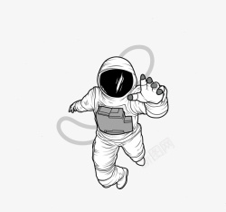 太空旅行PNG矢量图手绘风卡通宇航员图标高清图片