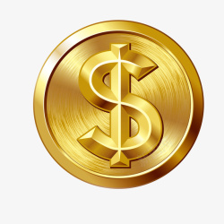 金色货币金属金币高清图片