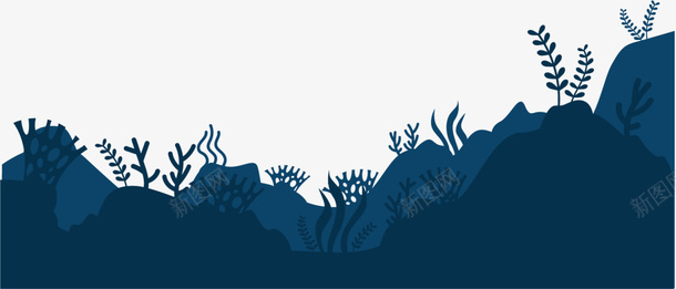 蓝色扁平海底珊瑚png免抠素材_88icon https://88icon.com 6月8号 世界海洋日 大海 海底 海草 海葵图片 珊瑚 自然