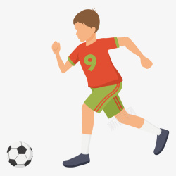 踢足球的青春活力学生矢量图素材