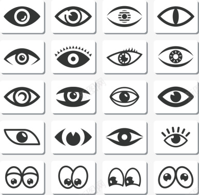 眼睛设计眼睛图标卡通眼睛矢量图图标