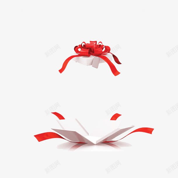 打开的礼盒png免抠素材_88icon https://88icon.com 张开的礼盒 打开的礼盒 白色礼品盒 红色丝带