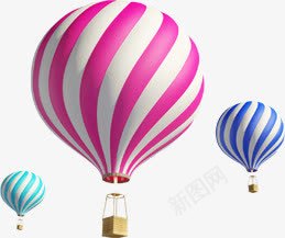 三个颜色的飞翔的热气球png免抠素材_88icon https://88icon.com 热气球 颜色 飞翔