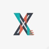 扁平化艺术字7字母X图标高清图片