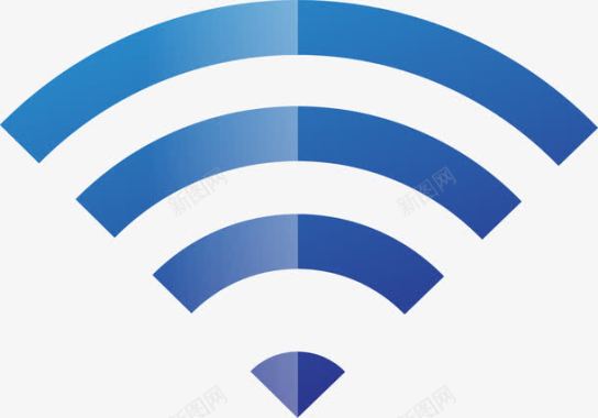 WIFI信号格反光纯蓝色wifi信号图标图标