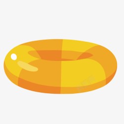 黄色圆弧游泳圈元素素材
