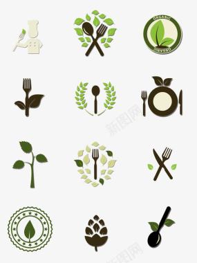 简约风格沙发创意绿色食品标志图标图标
