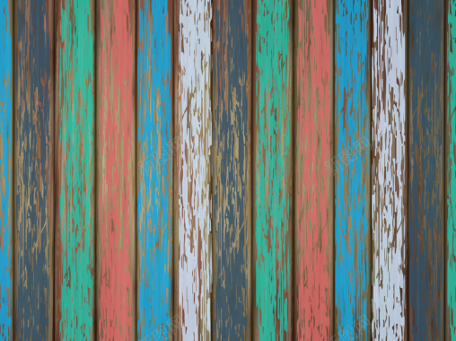 彩色做旧条纹木背景矢量背景