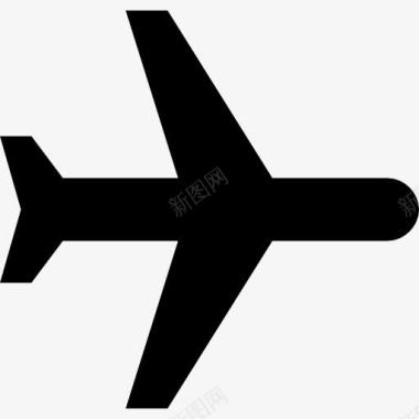 旅游免扣黑色的飞机图标图标