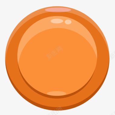 按钮卡通游戏图标橙色按钮矢量图图标