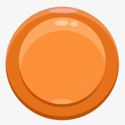 立体感按钮卡通游戏图标橙色按钮矢量图高清图片