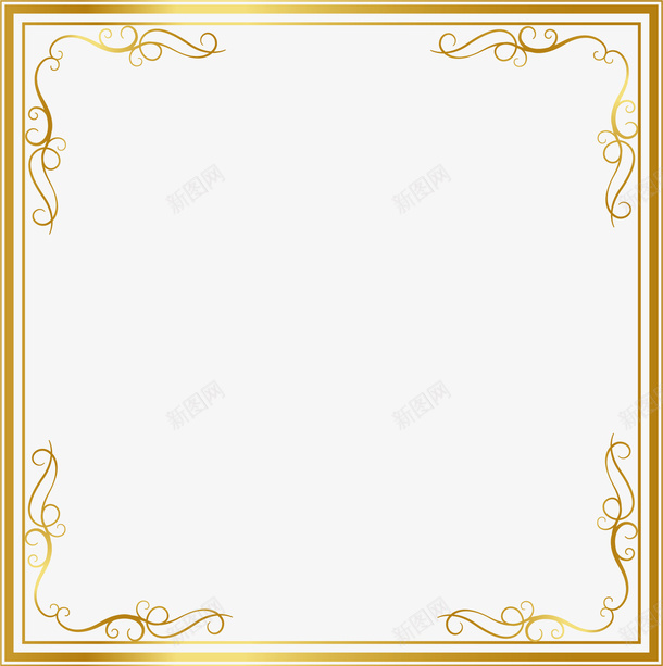 金色欧式花藤边框png免抠素材_88icon https://88icon.com 欧式花藤 欧式花藤边框 矢量png 花藤边框 金色花藤 金色边框 金色边边