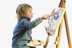 色彩应用在画画的小孩高清图片
