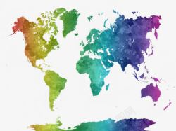 彩色世界地图精美水彩世界地图高清图片