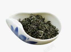 富硒大米小碗里的绿茶雀舌茶高清图片