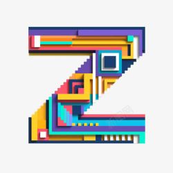 像素拼接字母Zc4d创意英文Z素材