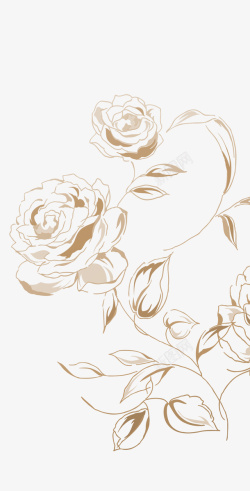 矢量花卉素材玫瑰花线条图高清图片