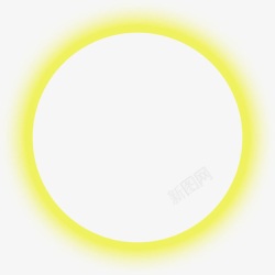 白色圆圈黄色光晕效果素材