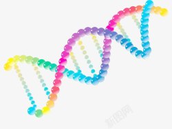 彩色DNA基因检测链素材