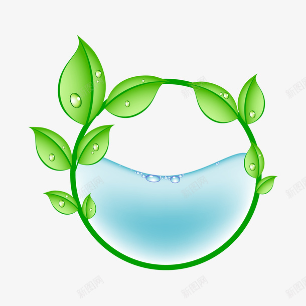 绿色创意水滴环保元素矢量图ai免抠素材_88icon https://88icon.com 创意 叶子 植物 气泡 水滴 环保 纹理 绿色 自然 矢量图